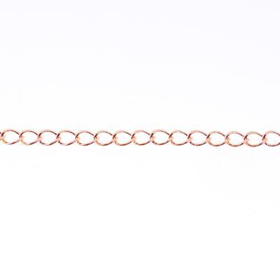 4mm Rose Gold Plated Brass Curb Chain - Goody Beads