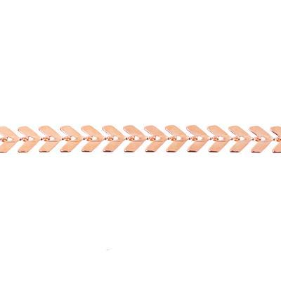 6.5mm Rose Gold Plated Flat Chevron Link Chain