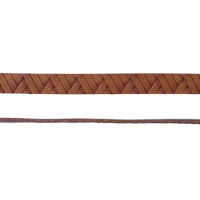 10mm Tan Geometric Weave Flat Leather - Goody Beads