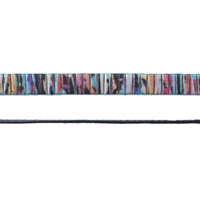 10mm Multi-Colored Shimmer Flat Leather - Goody Beads