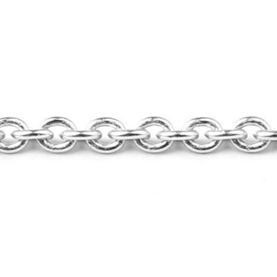 2.2mm Silver Plated Tiny Oval Chain - Goody Beads