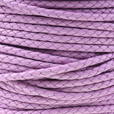 5mm Braided Lilac Purple Round Leather Cord - Goody Beads