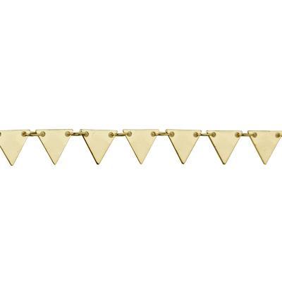 7.25mm Shiny Gold Triangle Chain