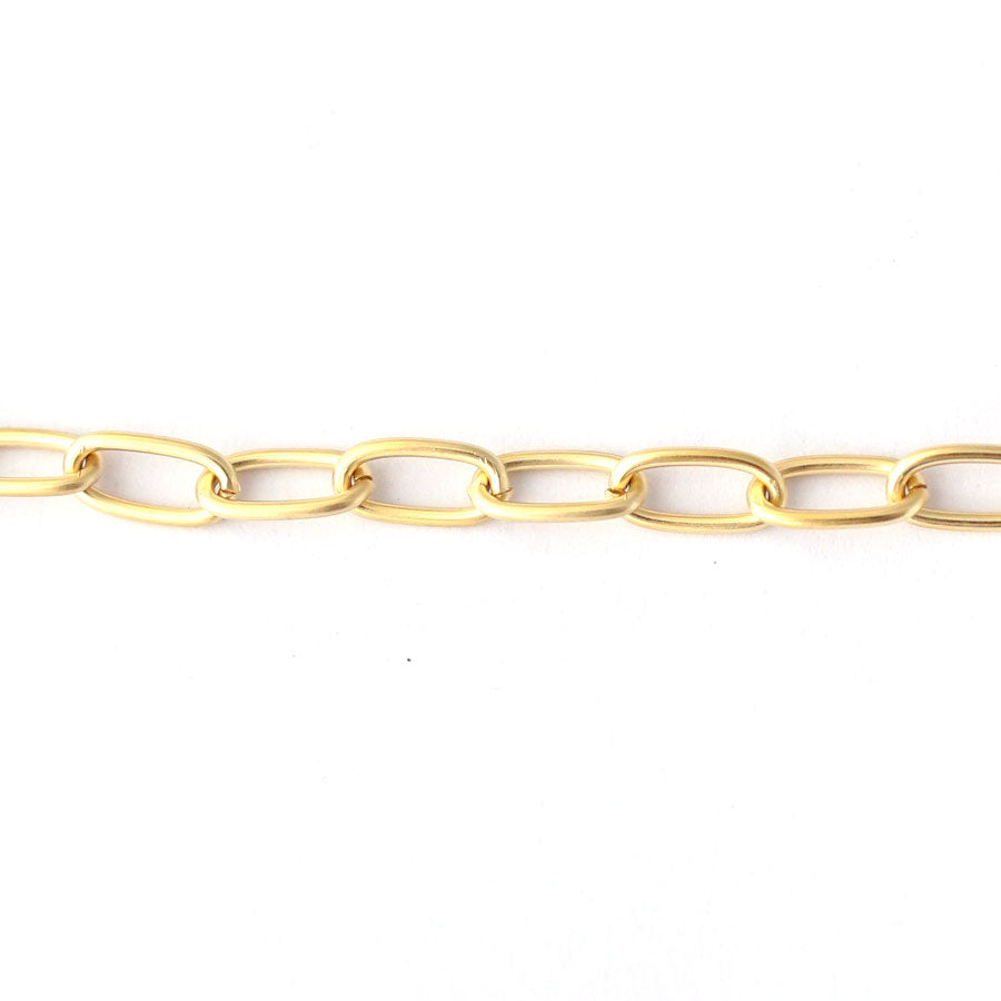 11.6mm Matte Gold Finish Steel Thin Paperclip Cable Chain - Goody Beads