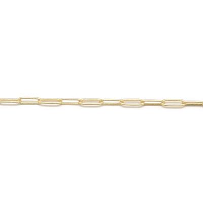 5.9x1.75mm Satin Hamilton Gold Plated Mini Paperclip Cable Chain - Goody Beads