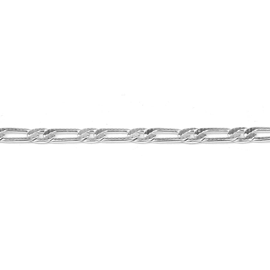 3.2mm Silver Plated Textured Curb Chain - Goody Beads