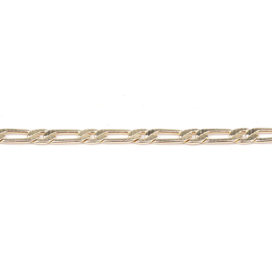 3.2mm Gold Plated Textured Curb Chain - Goody Beads