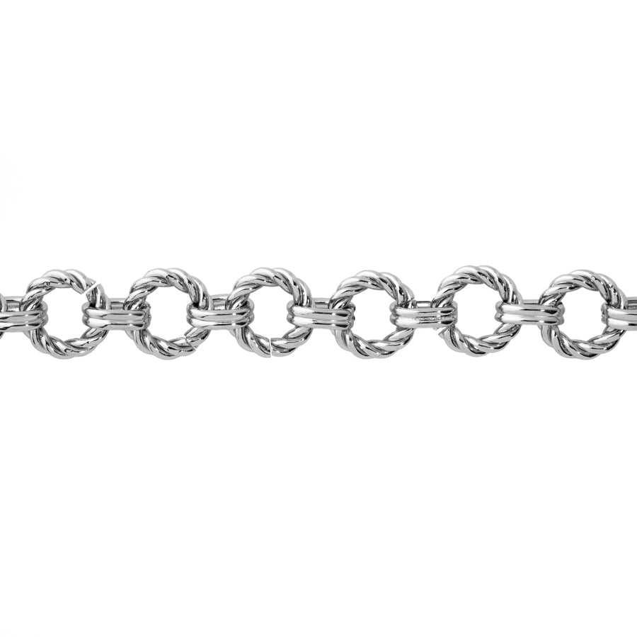 11mm Textured Round Stainless Steel Cable Chain, by the Foot