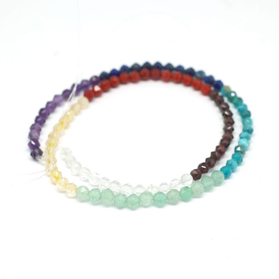 Chakra Faceted 4mm Double Heart - 15-16 Inch