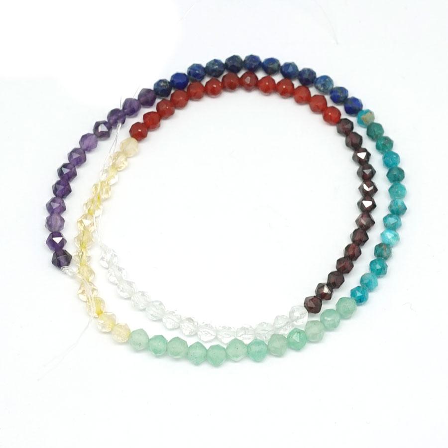 Chakra Faceted 4mm Double Heart - 15-16 Inch