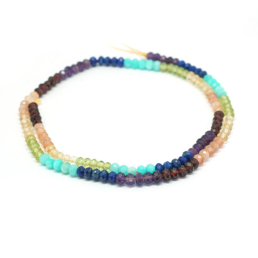 Chakra Faceted 4mm Rondelle - 15-16 Inch