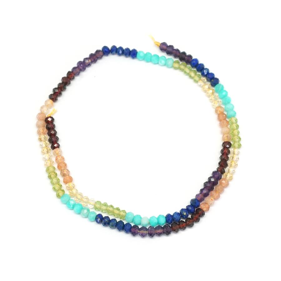 Chakra Faceted 4mm Rondelle - 15-16 Inch