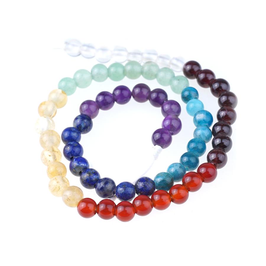 Chakra 6mm Round Large Hole Bead Strand