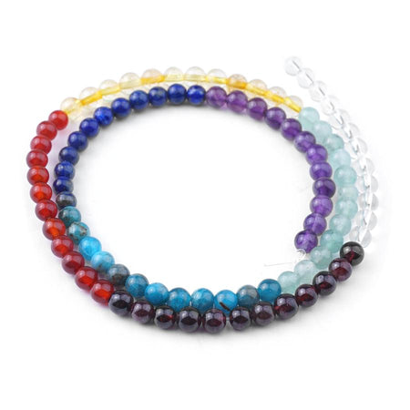 Chakra Banded Mixed Stone 4mm Round 15-16 Inch