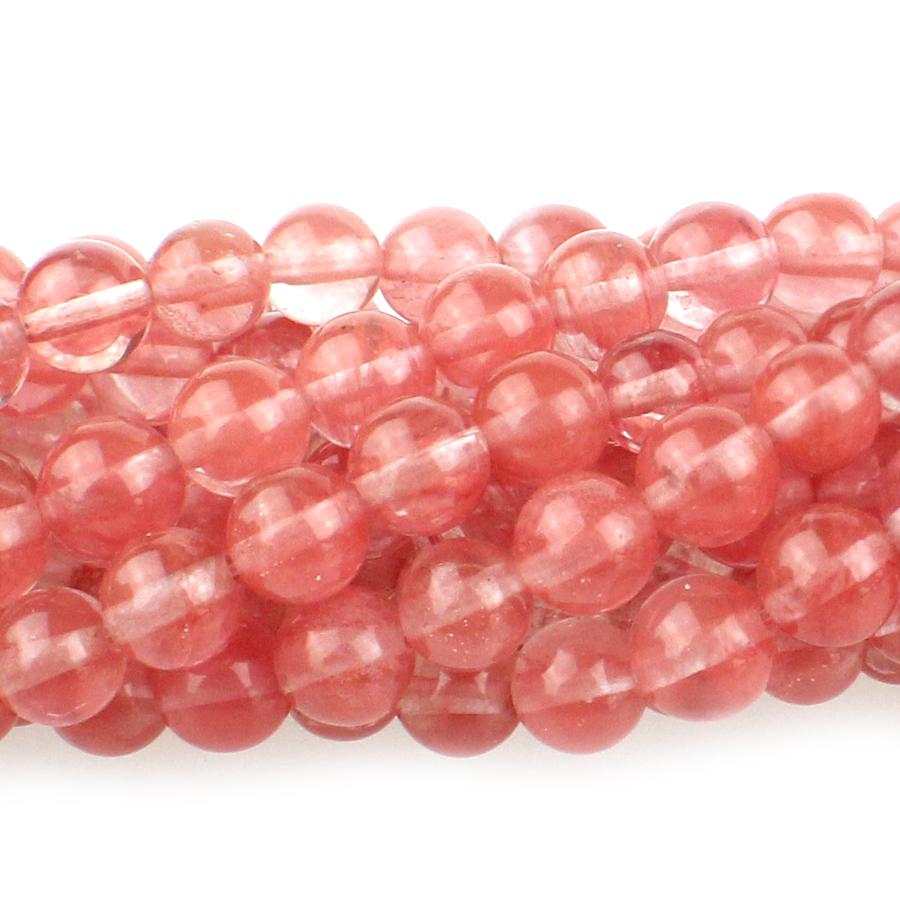 Cherry Quartz 6mm Round 8-Inch - Goody Beads