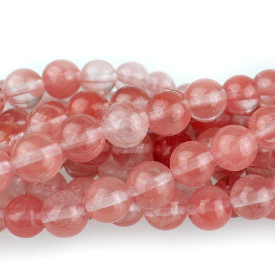 Cherry Quartz 8mm Round 8-Inch - Goody Beads