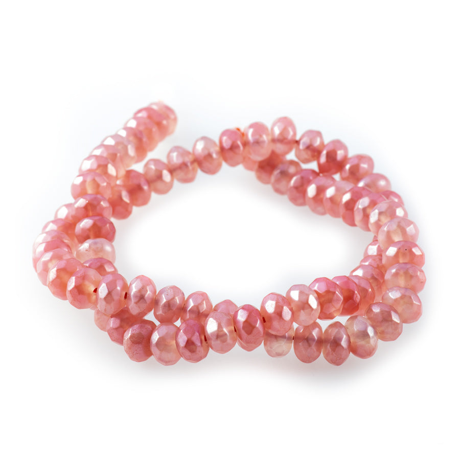 Cherry Quartz 8mm Plated Rondelle Faceted - 15-16 Inch