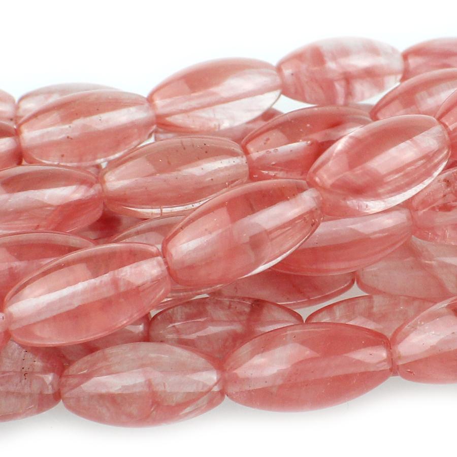 Cherry Quartz 8x16 Rice Bead 8-Inch