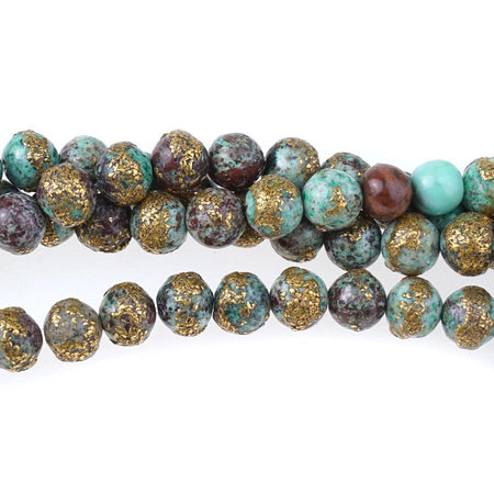 Chrysocolla Copper Infused 8-9mm Round - 15-16 Inch