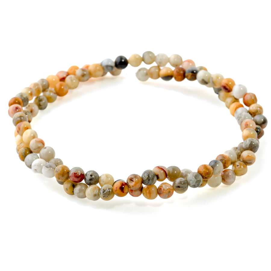 Crazy Lace Agate 4mm Round -15-16 Inch