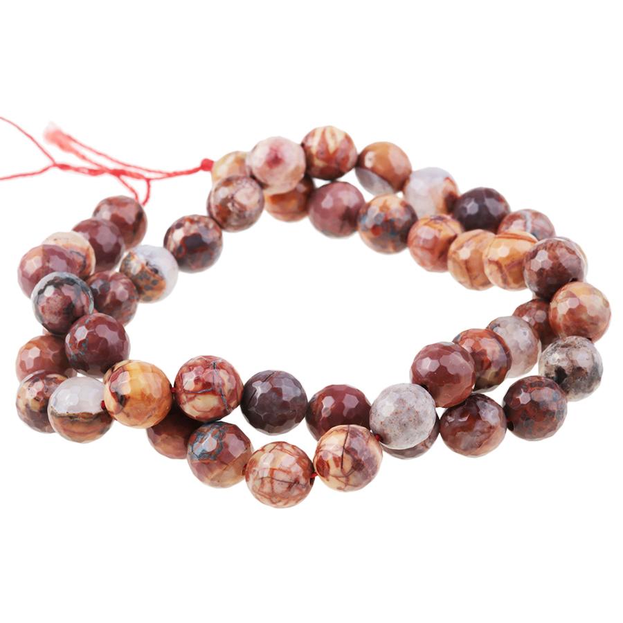 Cold Mountain Thunder Egg Agate 8mm Faceted Round 15-16 Inch