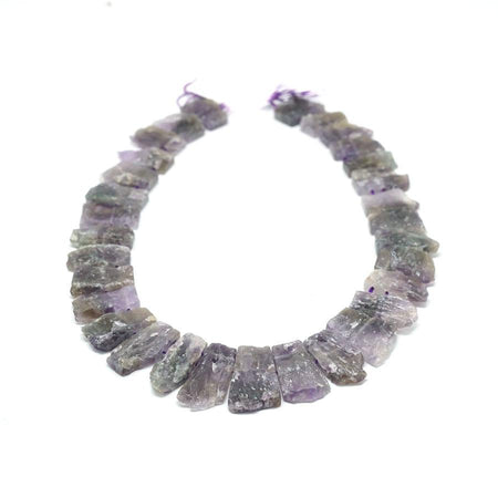 Amethyst 12x25-15x30mm Jagged Rough 2 Hole Collar 15-16 Inch