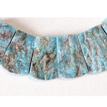 Blue Apatite 14x20-20x28 Rough Tab Collar