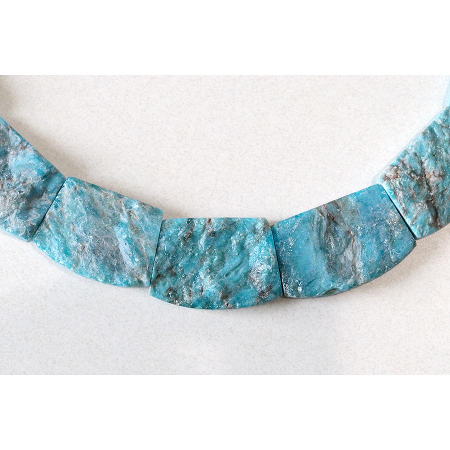 Light Blue Apatite 14x18-20x28mm Double Drilled Rough Tab Collar