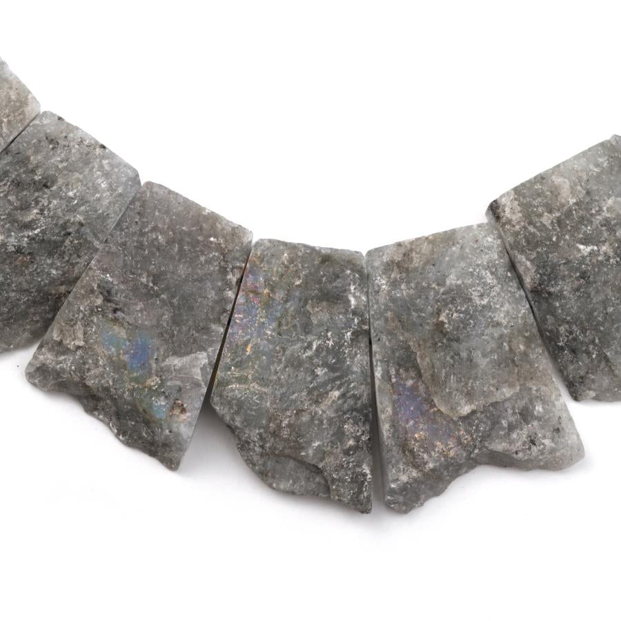 Labradorite 14x20-22x30mm Double Drill Jagged Rough Collar