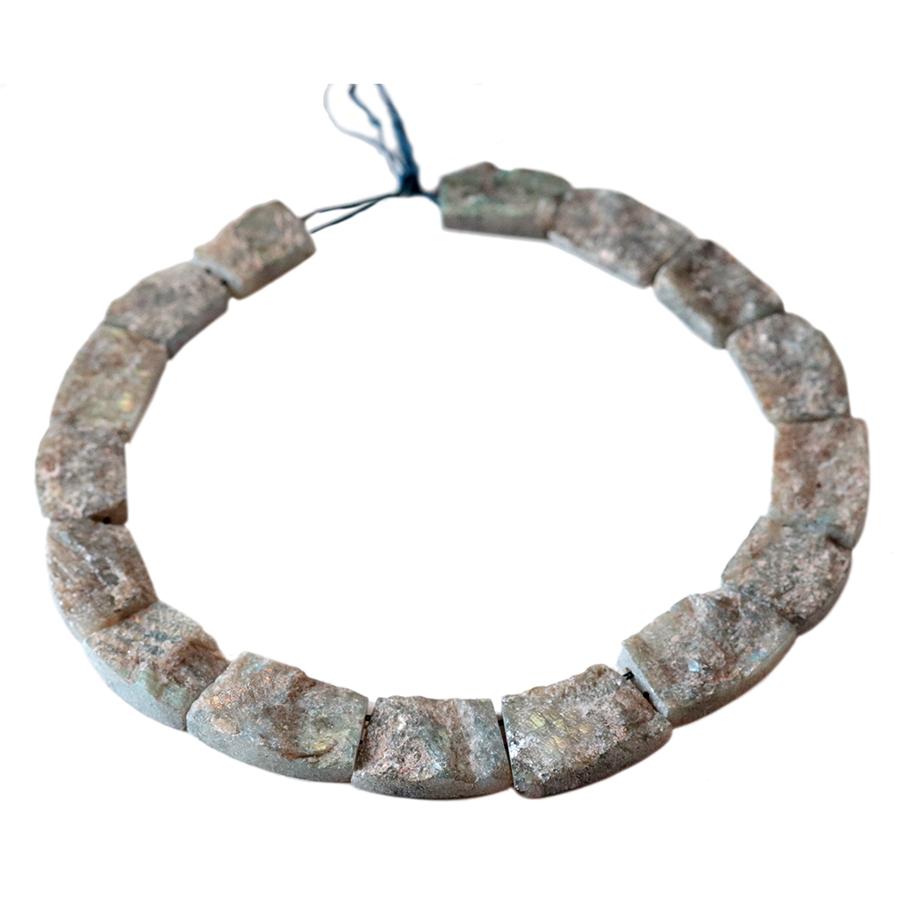 Labradorite 16x25-20x30mm Double Drill Rough Ladder Collar