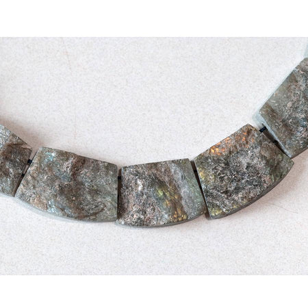 Labradorite 16x25-20x30mm Double Drill Rough Ladder Collar