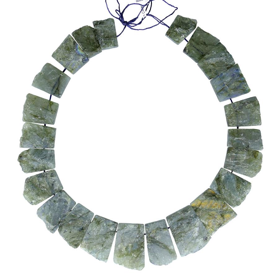 Labradorite 17x22-14x27 Jagged Rough Collar 15-16 Inch