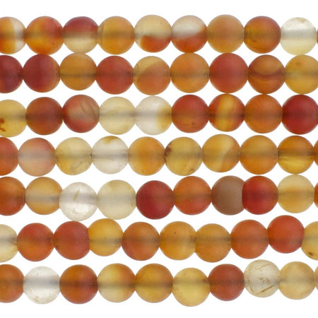 MATTE Carnelian 4mm Round 15-16 Inch