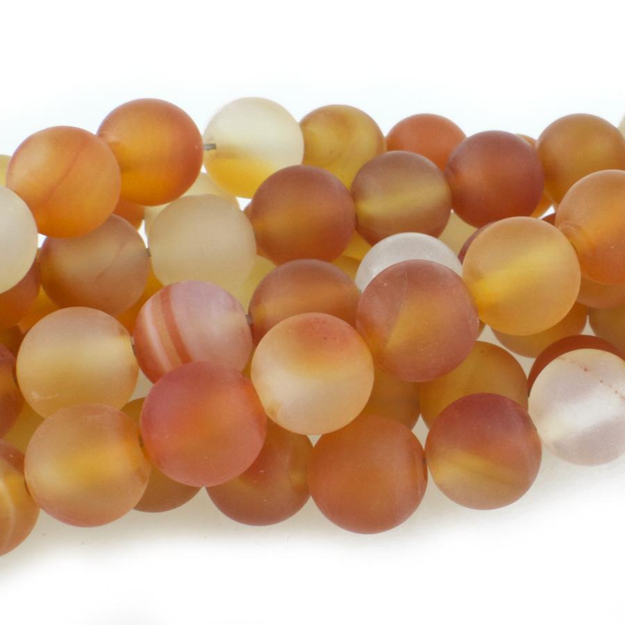 MATTE Carnelian 8mm Round 15-16 Inch