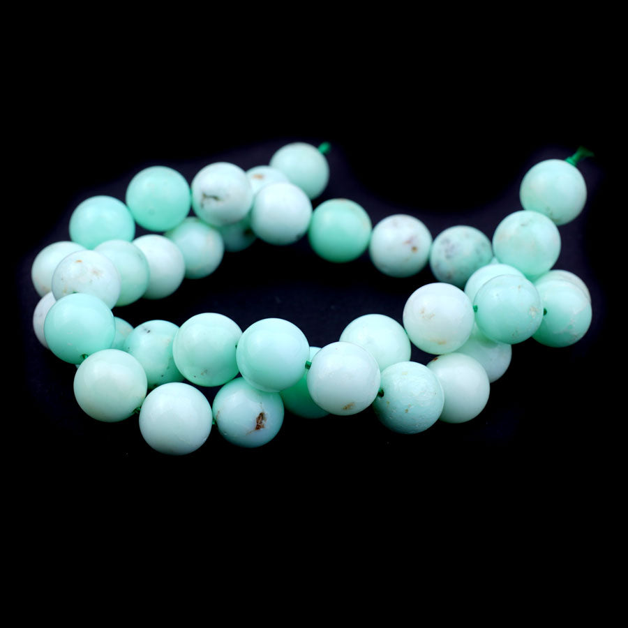 10mm Apple Green Chrysoprase Natural Round A Grade - 15-16 Inch - Goody Beads