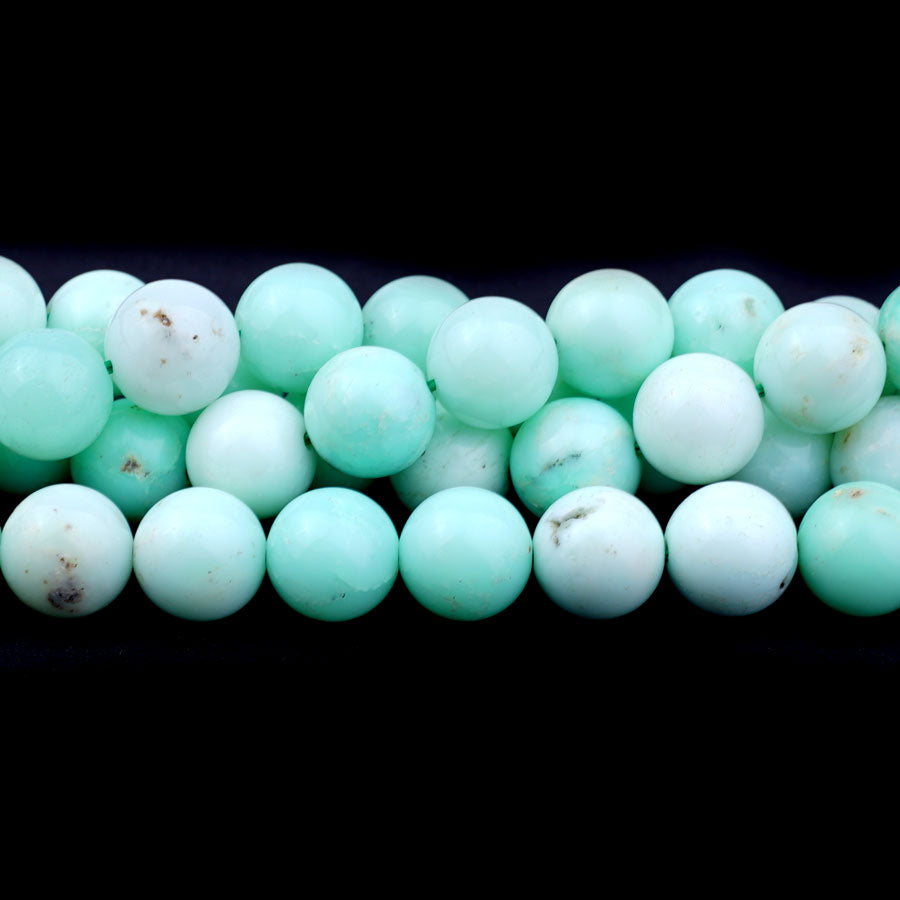 10mm Apple Green Chrysoprase Natural Round A Grade - 15-16 Inch - Goody Beads