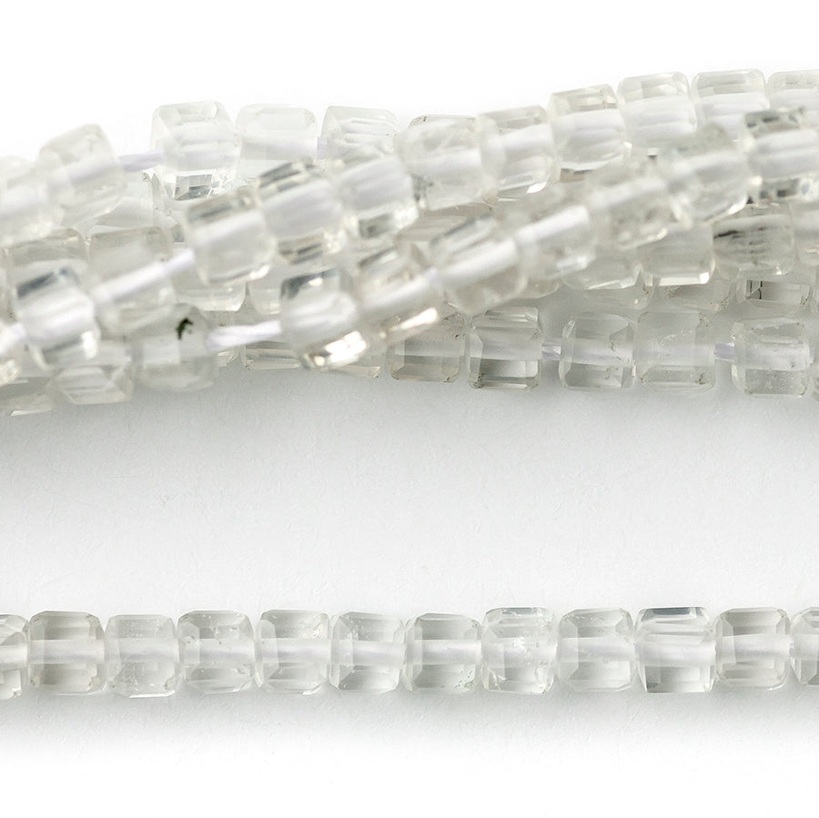 Crystal Quartz 2mm Cube Table Cut - 15-16 Inch - Goody Beads