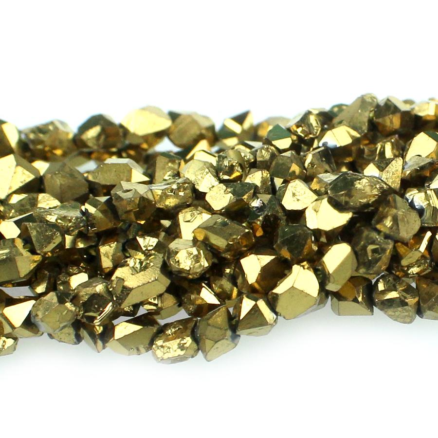 Crystal Gold Plated 5-8mm Rough