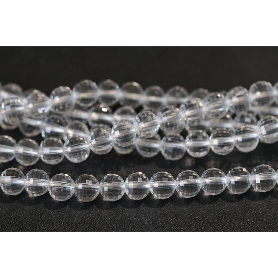 Crystal Quartz 6mm Diamond Cut Disco Round 15-16 Inch