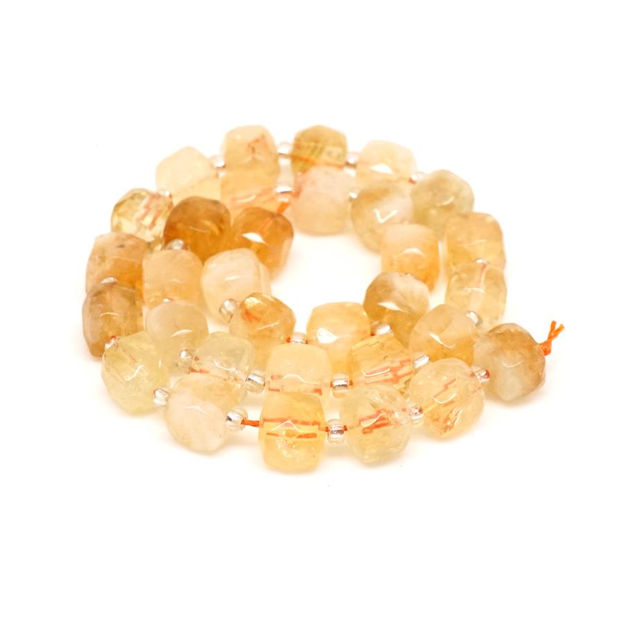 Citrine Faceted 10mm Cube - 15-16 Inch