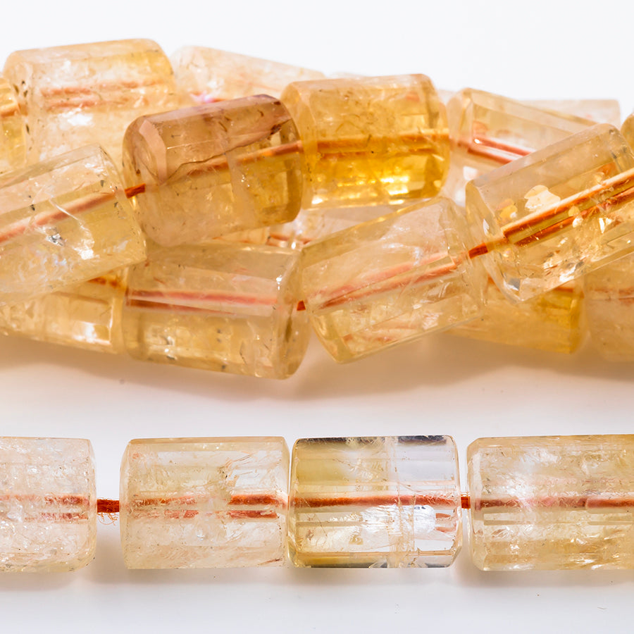 Citrine Natural 10x13-16mm Faceted Tube - 15-16 Inch