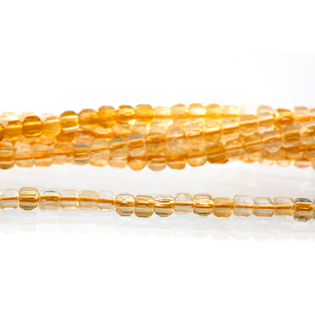 Citrine 2mm Cube Table Cut - 15-16 Inch - Goody Beads