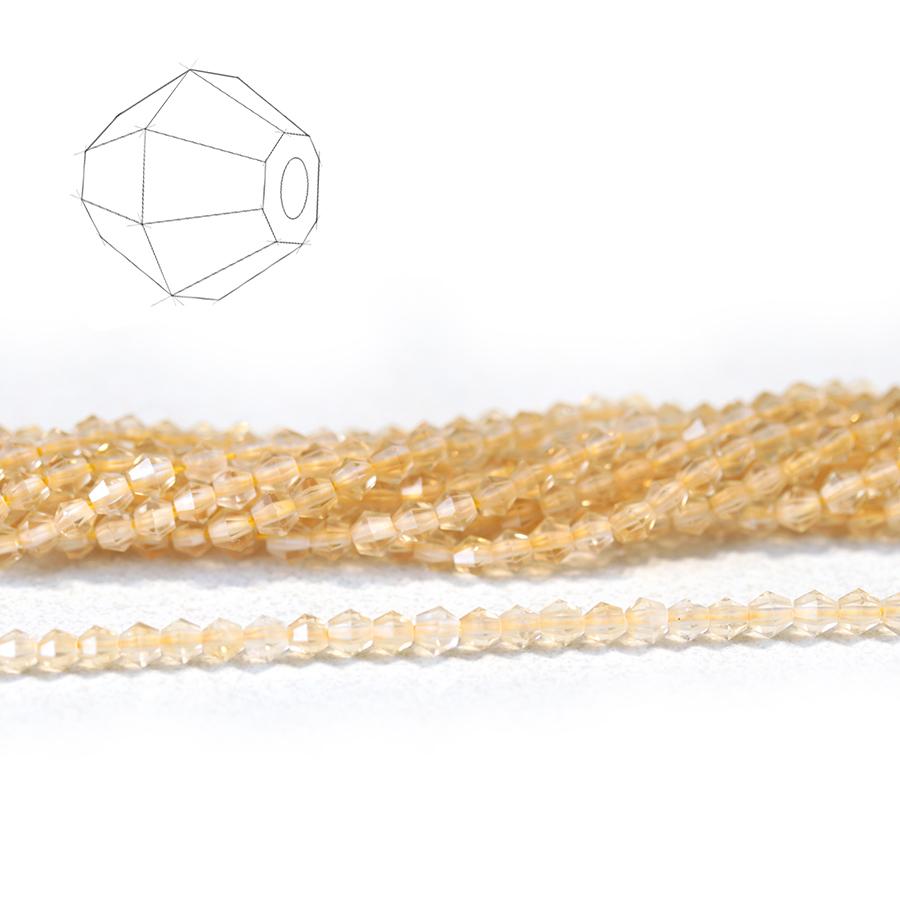 Citrine 3mm Diamond Cut Bicone 15-16 Inch