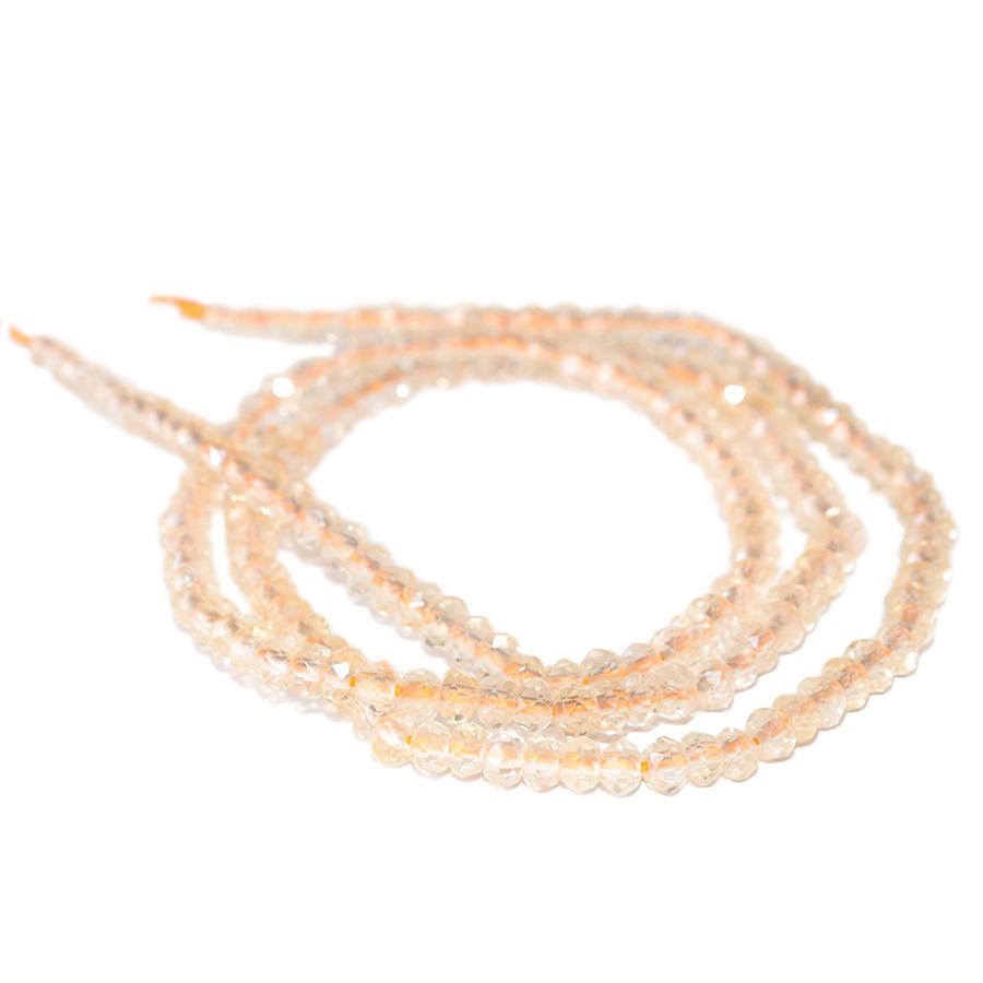 Citrine 3 Faceted Rondelle 15-16 Inch