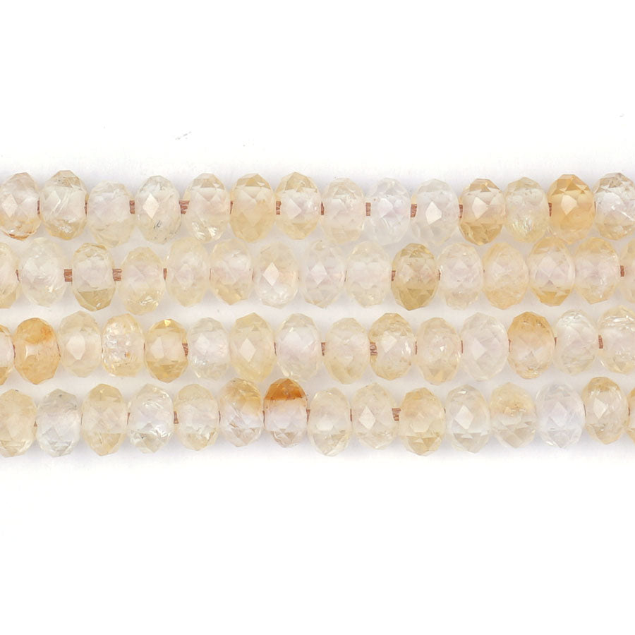 Citrine Natural 4X6mm Rondelle Faceted - Large Hole Beads - Goody Beads
