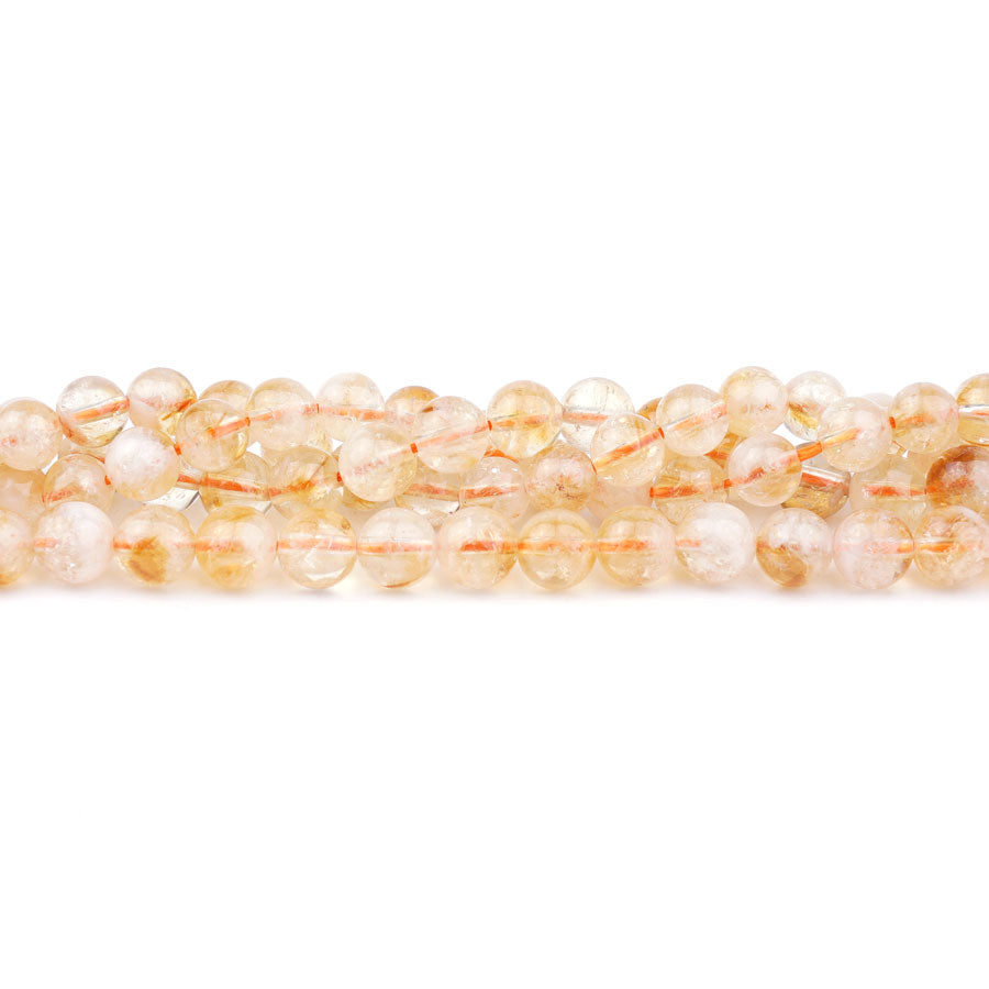 Citrine Feather 6mm Round A Grade - Limited Editions - Goody Beads