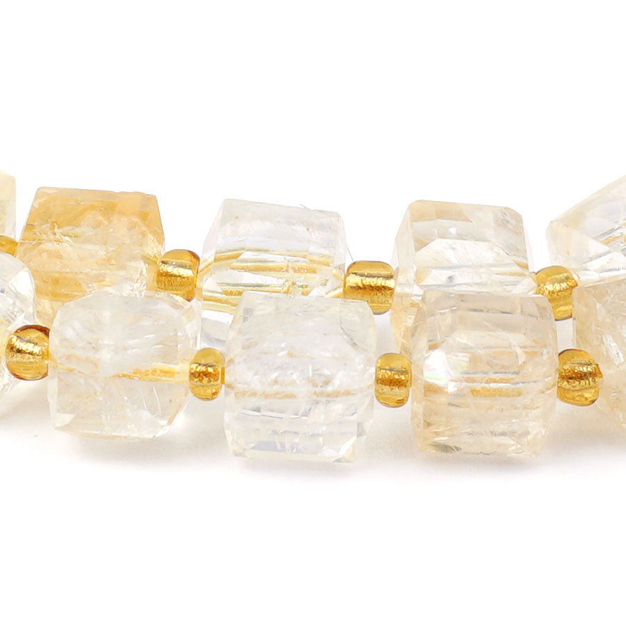 Citrine 7x10 mm Table Cut Cube - 15-16 Inch - Goody Beads