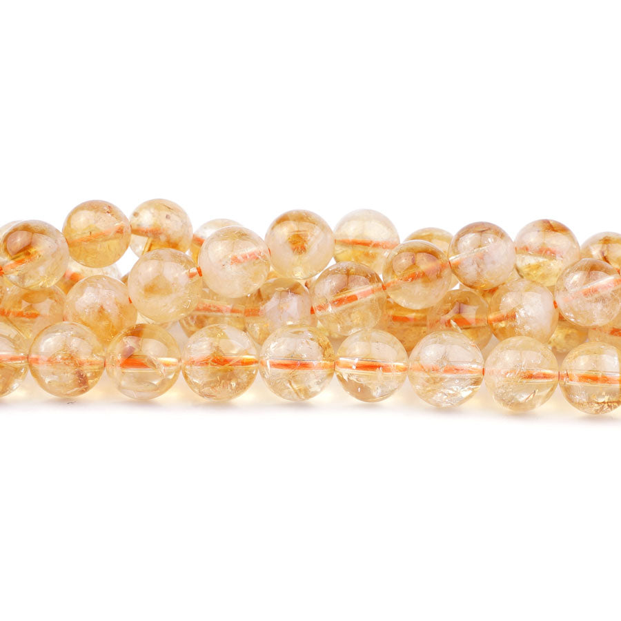 Citrine Feather 8mm Round A Grade - Limited Editions - Goody Beads