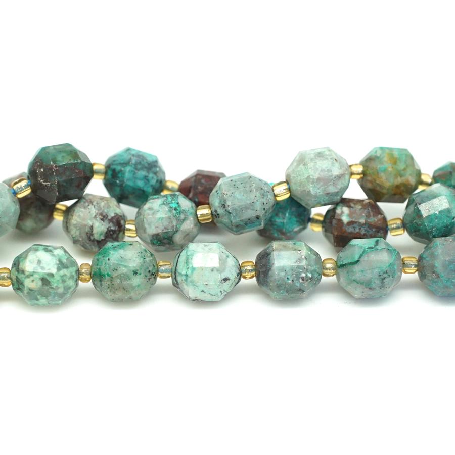 Chrysocolla Faceted 10mm Energy Prism - 15-16 Inch