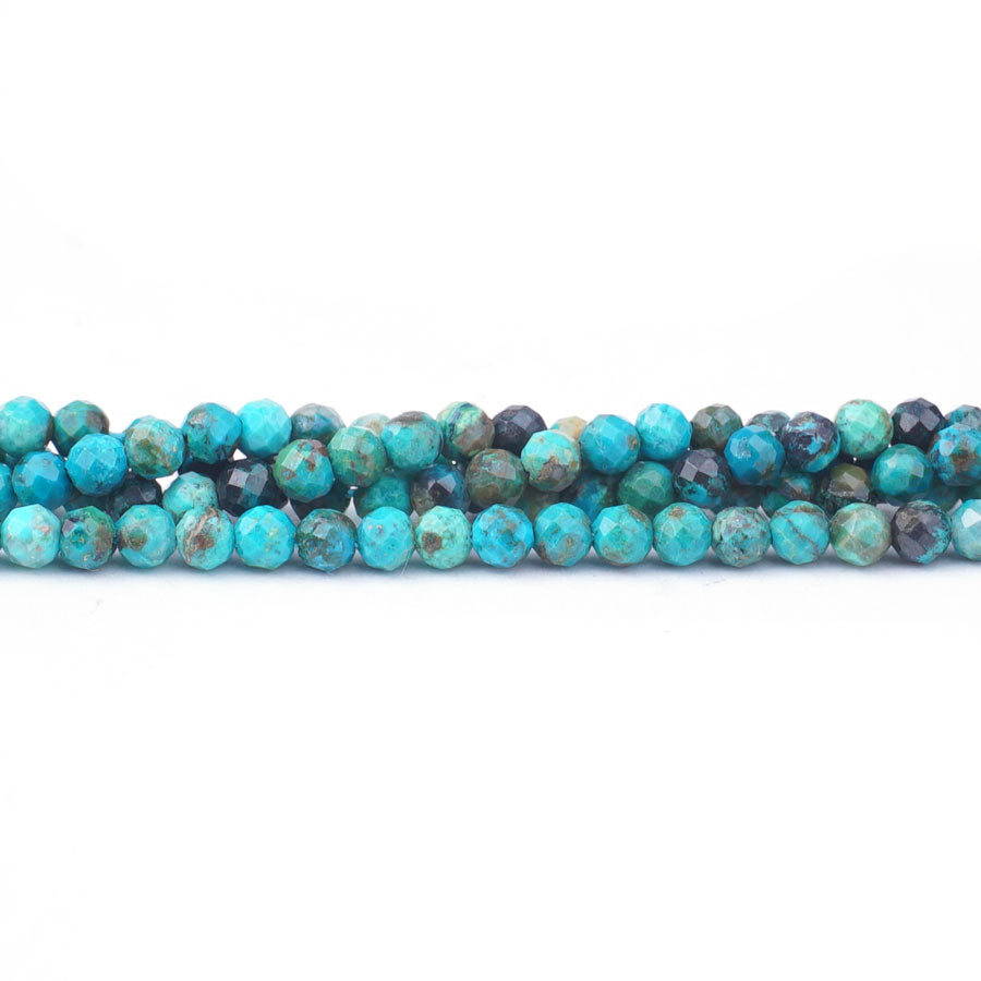 Chrysocolla 4mm Round Faceted AA Grade - Limited Editions - Goody Beads